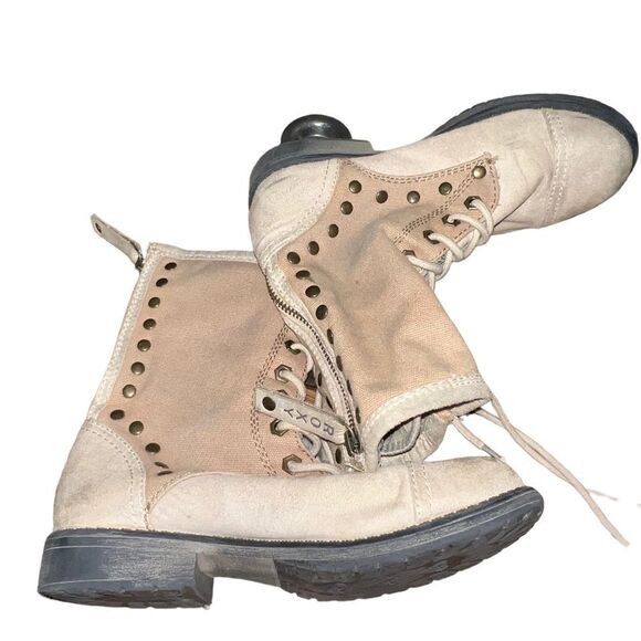 Roxy tan canvas lace and zip combat style women’s boots size 6 - Picture 8 of 8